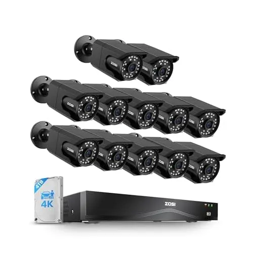 ZOSI C105 16CH 4K NVR, 12×8MP, 4TB